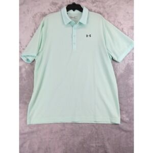 Under Armour HeatGear Loose Polo Shirt Mens XL Mint Green Golf Performance